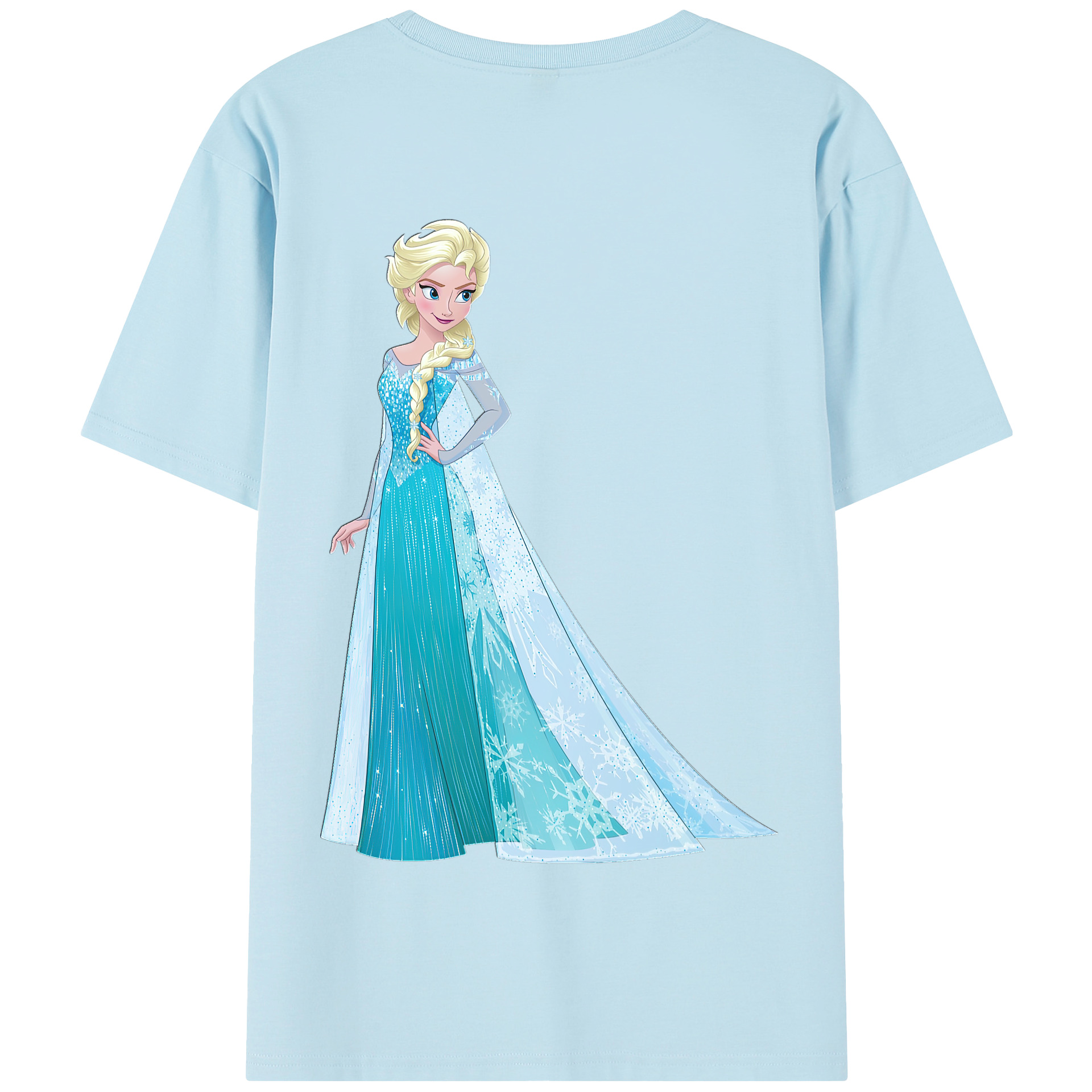 （画像用） アナと雪の女王 アンナ エルサ Frozen Anna Elsa 綿100％半袖Tシャツ（背面プリント）